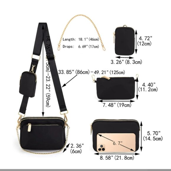 Elegant Black Chain Strap Women's Bag - Picture 2 of 6